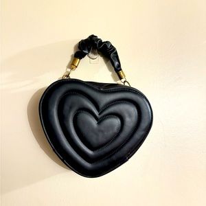heart shaped leather handbag
